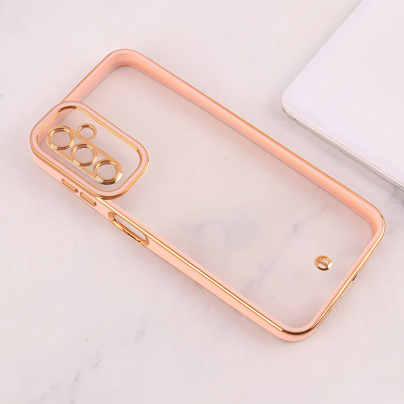 قاب ژله ای سامسونگ Galaxy A14 4G / A14 5G دور رنگی محافظ لنزدار - صورتی