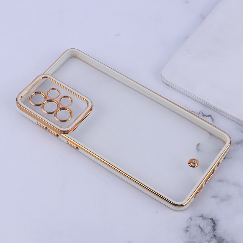 قاب ژله ای سامسونگ Galaxy A73 دور رنگی محافظ لنزدار - سفید