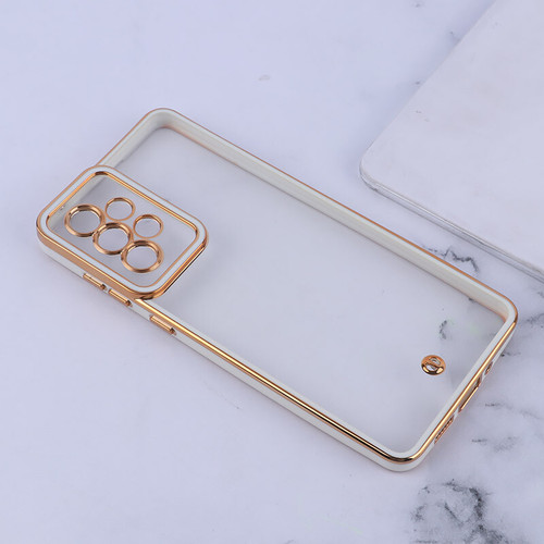 قاب ژله ای سامسونگ Galaxy A73 دور رنگی محافظ لنزدار - سفید