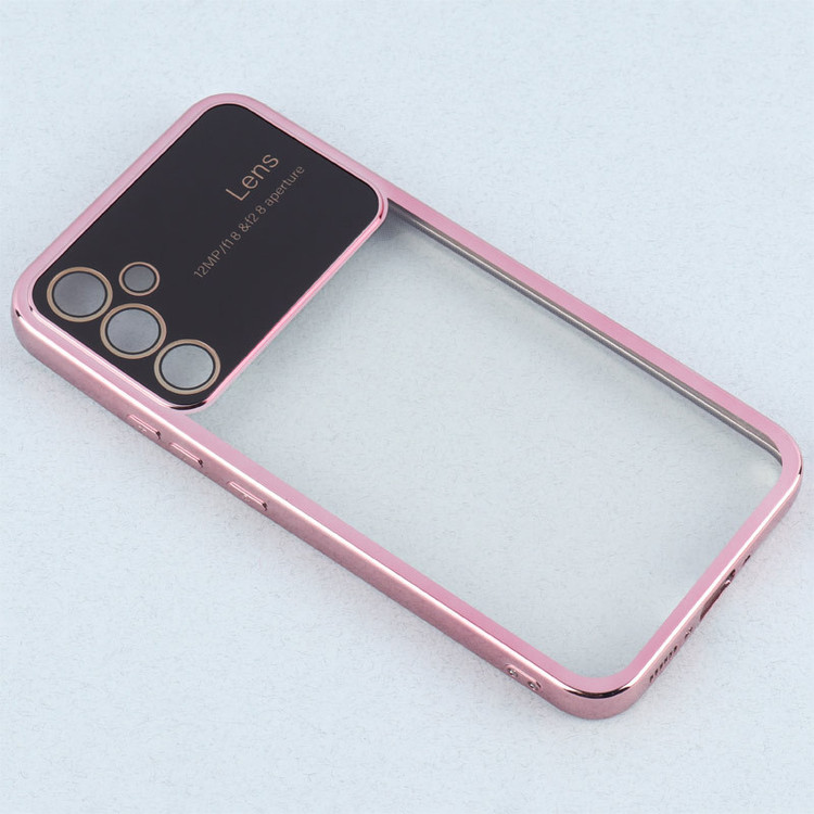 قاب My Case Lens Aperture سامسونگ Galaxy A34 محافظ لنزدار - رزگلد