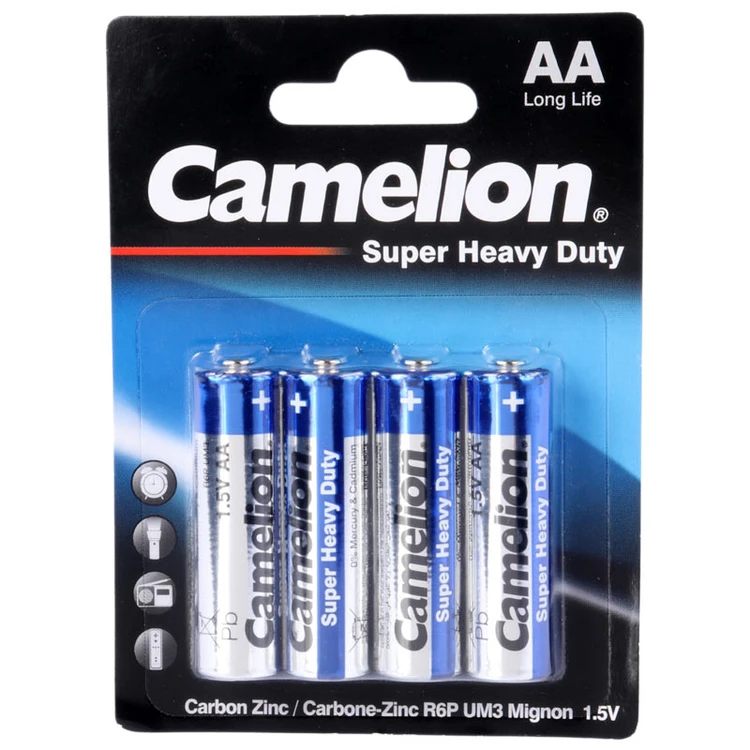خرید عمده باتری قلمی کملیون Super Heavy Duty (چهارتایی) 5 بسته ی 4 تایی ارسال می گردد