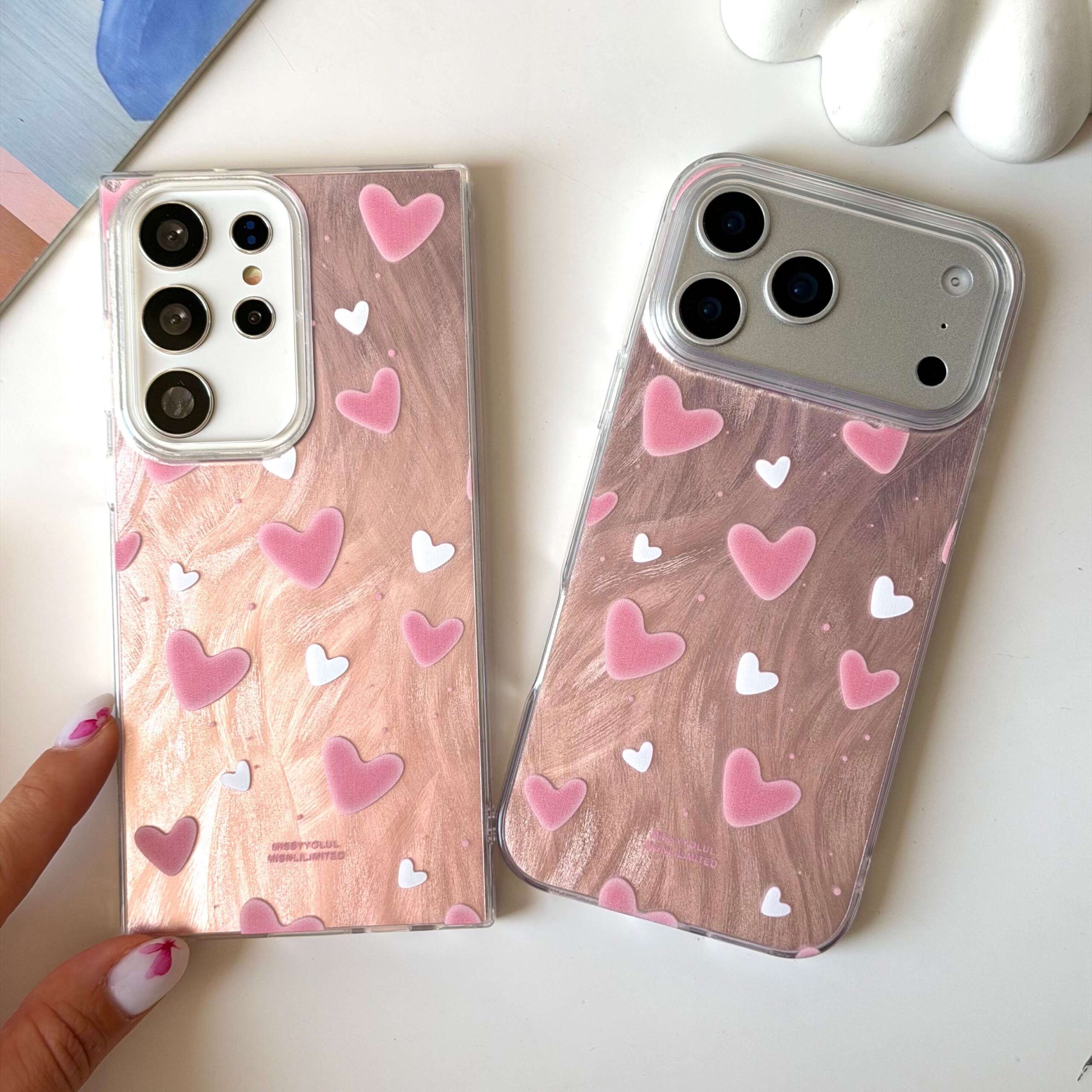 قاب فانتزی دخترانه  قلب پاستلی مناسب سامسونگ آیفون A12  A32 4g  A34  A73  A17  A13  A56  A35  iphone 16  iphone 13