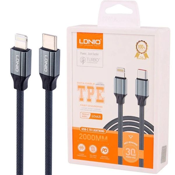 کابل pd آیفون تبدیل USB-C به لایتنینگ الدینیو مدل LC441i طول 1 متر