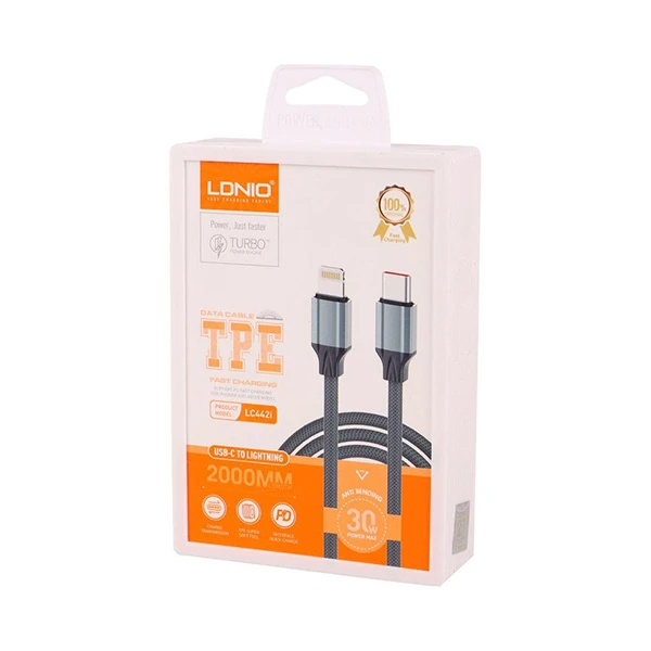 کابل pd آیفون تبدیل USB-C به لایتنینگ الدینیو مدل LC441i طول 1 متر