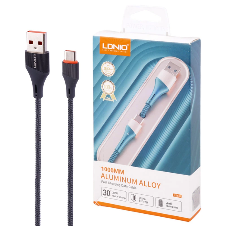 کابل تایپ سی فست شارژ الدینیو 30 وات LS631 طول 1 متر