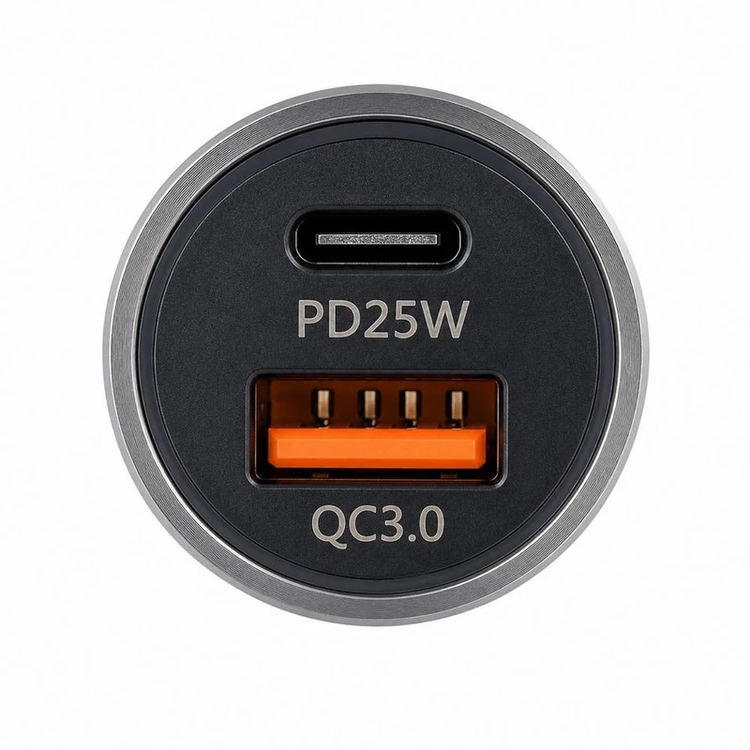 شارژر فندکی 43 وات دو پورت pd و usb نکسلون مدل NX-225